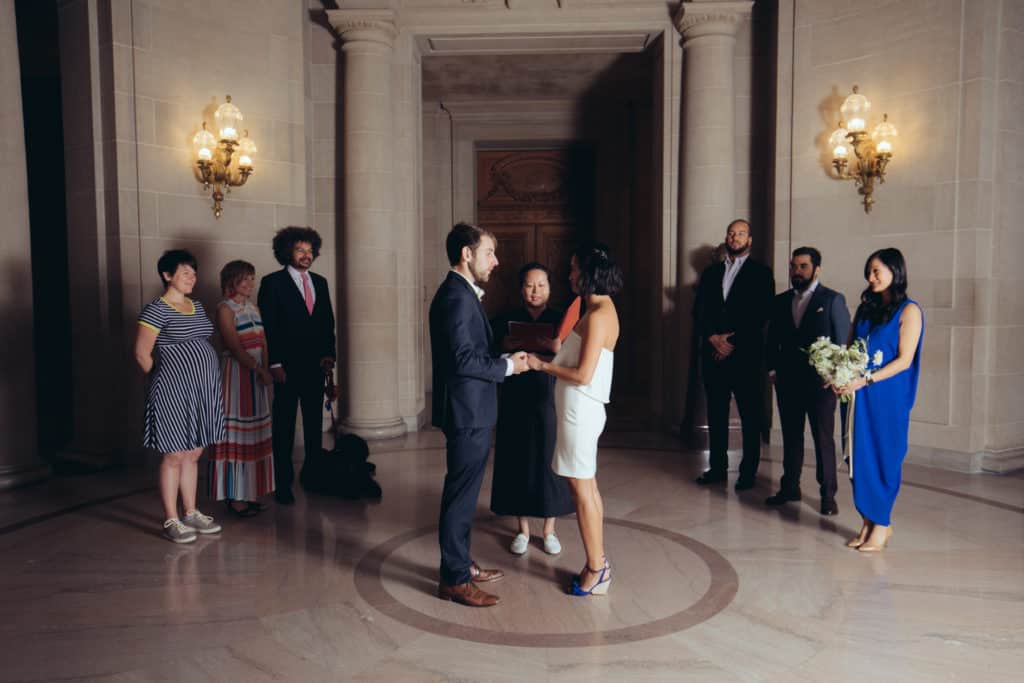 San francisco city hall wedding ceremony.